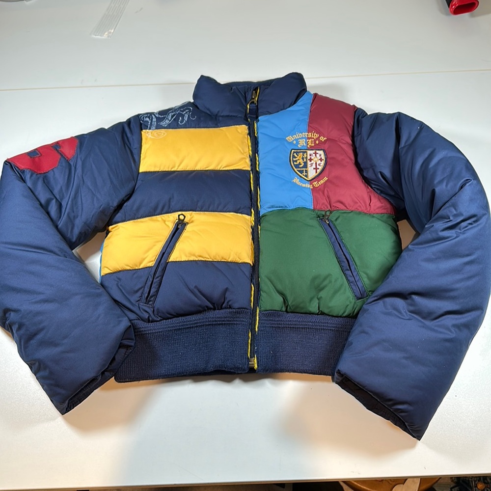 Kids Ralph Lauren Colorblock Puffer Jacket sz 8